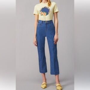 Tory Burch Blue Rinse Wash Flared Denim Pant Jeans - 27